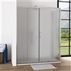 Parama Box doccia angolare 90x130 cm profili cromati vetro 6mm opaco apertura 2 ante scorrevoli | Favignana