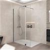 Parama Doccia walk-in 130cm + anta girevole 30cm vetro 8mm trasparente anticalcare profili gun metal h200 | Keros