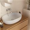 Parama Lavabo da appoggio ovale 60x43x14,5cm in Bianco Lucido
