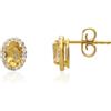 LUXURY MILANO Orecchini halo in oro con quarzo citrino