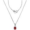 LA TRIADE STUDIO - Collana da Donna in Argento Sterling 925 Impreziosita Da Un Elegante Pietra Colorata Incorniciata da Zirconi Bianchi Brillanti, Eleganza Raffinata (Zircone Rubino)