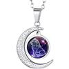 Suplight Collana Donna Segno Zodiacale Leone Collana Acciaio Inossidabile Mezzaluna Costellazione Leone Regalo per Donna Ragazza Natale Compleanno