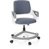HJH Office 640510 Sedia da Ufficio Girevole per Bambini KID FLEX Tessuto, Sedia da Scrivania con Poggiapiedi, Regolabili in Altezza, Grigio
