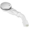 SWAWIS Piletta da Doccia Ø 90mm con Gomito di Scarico DN40/50 mm - Materiale ABS, Dotato di Sistema Anti-Odori e Filtro per Capelli, Coperchio Cromato, per Piatto Doccia, Portata 40 L/min