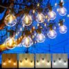 Zuske Catena luminosa da 30 m, con corrente esterna, dimmerabile, per esterni, con 30 + 2 lampadine G40, IP65, impermeabile, per giardino, feste, balcone, matrimonio (giallo caldo, bianco caldo