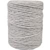 APREGGIO Corda Macramé 3mm x 100m, Filato di Cotone a Torsione Singola (Single Twist) per Arazzi, Portapiante e Decorazioni DIY - Colore: Grigio
