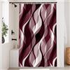 Uiiooazy Tenda Doccia Antimuffa, Tenda Doccia 120x200cm Borgogna Righe Sfumata Bordeaux Banda Gradiente Tende da Bagno Tessuto Lavabile Impermeabile Poliestere Tende per Vasca da Bagno con 8 Anelli