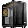ASUS TUF GAMING GT502 PLUS TG ARGB BLACK Case per PC Gaming, Mid ATX, Doppia camera, Pannelli Laterali Senza Attrezzi, USB 3.2 Gen2 Type-C, 4 ventole ARGB preinstallate, Nero