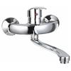 yefix Rubinetto Vasca da Bagno Miscelatore a Parete Cromato | Design Moderno con Bocca Lunga