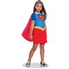 Rubie's RUBIES DC Super Hero Girls - Costume classico Supergirl - Taglia L - Costume tuta blu e mantello rosso - per Halloween, carnevale, idea regalo Natale