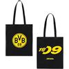 Dortmund Borussia BVB 09 - Borsa in cotone, colore: Nero