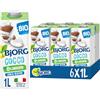 BJORG Bevanda di Cocco 0% Zuccheri Biologica 6x1L | Bevanda vegetale, senza glutine, senza zuccheri, basso contenuto di grassi, prodotto in Italia, bio, vegan