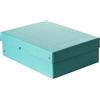 FALKEN PureBox Original Pastello, Made in Germany. DIN A4, Blu, 100 mm, Scatola con Coperchio in Cartone Vegano, Multiuso