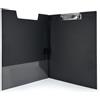 Waytex Portafogli A4 con aletta e morsetto - Supporto rigido rivestito in PVC nero - Portadocumenti professionale con tasca interna e gancio per appenderlo, ideale per riunioni, cantieri, uffici