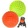 Pweituoet Set di 2 palline per cani da masticare aggressivi, 11,4 cm, per cani di taglia media e grande, per cani da masticare aggressivi, palla a punta per pulire i denti e l'allenamento