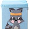 LIFENEY Scatola portaoggetti con coperchio e procione, con motivo animale, adatta per scaffali cubi, scatola per la cameretta dei bambini, cestino per bambini