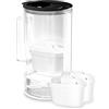 Wessper Caraffa Filtrante vetro 2L, con indicatore LED, 2 filtro - Nero | caraffa vetro con filtro acqua potabile, senza BPA, brocca acqua filtrante carboni attivo