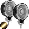 SUFEMOTEC Luce bianca calda gialla del lavoro del LED,3 pollici luce gialla del faro della nebbia circolare del LED,12V 24V,scheda ATV del motociclo,veicolo,nave,trattore luce di lavoro supplementare