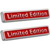 Grevosea 2 adesivi 3D per auto in edizione limitata con logo in metallo rosso, emblema per auto, moto, finestre, porte, PC, tablet, accessori per computer portatile, regalo di sintonia