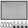 GTGOOG Rete Elastica Per Bagagliaio 80 x 60 cm Estensione Massima 160 cm * 130 cm | Rete per Portellone Posteriore con 4 Ganci, 4 Moschettoni e 4 Anelli per Fissare i Bagagli, Adatta a Berline e SUV