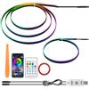 LIAVOP Illuminazione d'atmosfera dell'automobile, 2 In 1 Fibra Ottica Auto Interni, 110 Cm+35 Cm Luci Led Auto Interno, Led Macchina Interni Con 220 Modalità Dinamiche