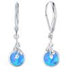 REDSUN Orecchini a goccia in argento Sterling 925 con pietra di luna, turchese e opale per donna, gioielli celtici Leverback, ipoallergenici, eleganti orecchini pendenti, regalo per fidanzata, moglie