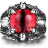 GTHIC Anello gotico malocchio in acciaio inossidabile per uomo donna Punk Dragon Claw Biker Anelli regalo gioielli rosso taglia 10