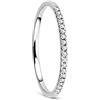 OROVI anello donna Oro 18Kt vero, con Diamanti - Oro Bianco - Gioielli donna - Gioiello Ipoallergenico - anello eternity fatto a mano con elegante scatola portagioie