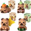 WFKKMEQ Capybara Blocchi da Costruzione, 4PCS Capybara Mattoncini da Costruzione Mini Building Blocks 3D Puzzle Cartoni Mini Blocchi Giocattoli Animali Giocattolo da Costruire per Regalo di Compleanno