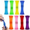 BOGCLEE 8 Pezzi Giocattoli a Rete Antistress, Giocattoli Reticolare Qunta Delle Dita, Tubo a Rete Intrecciata, Maglia Intrecciata di Colore Misto con Giocattolo di Marmo, per Adulti