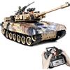Supdex Carro Armato Telecomandato T-90, 1:18 RC Tank Militare con Sparo BB, Fumo, Luci e Suoni Realistici Carro Armato Giocattolo Radiocomandato per Adulti e Bambini 6+ Veicolo da Combattimento Tattico