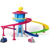 Paw Patrol Quartier Generale Torre di salvataggio, con 2 piste per Veicoli, 2 Personaggi, Veicolo di Chase e di Marshall, altezza 35cm - età 2+ anni - Multicolore