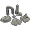 Q P Quality Printing 3D QP3D - Frozen Rocks Stone Bundle - Fantasy Scatter Terreno Scenery per tavolo e giochi di ruolo 28-32mm miniature Wargame puntelli DnD D & D, 3D stampati e verniciabili