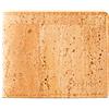 Corkor Portafoglio bifold in sughero per uomo - Blocco RFID - Pelle vegana - Cruelty Free - Eco Friendly - Nero, Marrone chiaro, S, Classico