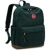 RAVUO Zaino Scuola Velluto,Leggero zainetto Borsa Grande Unisex Zaino per Scuola e Università,Ideale per Adolescenti, Adulti e Viaggio Verde
