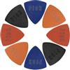InnoHHustle 8 plettri per ukulele in morbida pelle a forma di triangolo, plettri per chitarra multicolore per chitarre acustiche elettriche, plettro per basso