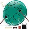 MENGBEI Tamburo antipioggia per esterni,per strumenti da giardino, impermeabile, tamburo per pioggia all'aperto, con borsa per batteria, libro musicale, bacchette per batteria (Blu Lago, 15 cm)