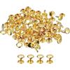 QUARKZMAN 100 Set di Rivetti in Pelle, 7x8mm Rivetti a Doppia Testa in Metallo per Riparazione Fai da Te di Artigianato in Pelle Borse Cinture Scarpe, Tono Oro