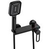XJTNLB Rubinetto Doccia a Muro Rubinetti Cascata Parete Rubinetto per Vasca da Bagno con Doccia Miscelatore Monocomando Nero