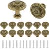 MIYUANGKJ 14 pomelli in bronzo antico per armadietti, maniglia vintage per cassetti, motivo floreale, maniglia retrò per cassettiere, mobili, credenze, guardaroba