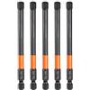QUARKZMAN 5pz H6 Inserti per Avvitatore 6mm Punta Piatta Metrica 1/4 Attacco Esagonale 100mm (4) Cacciavite Industriale Bussola Esagonali in Fosfato Nero Magnetico Lungo