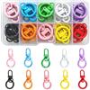 Fubuuf 30 Pezzi Mini Portachiavi Moschettone Rotondo Scatto Anello a Molla Metallico con e Scatola Organizzatrice, 10 Colori Vivaci Girevoli Clip per DIY, Zaini, Portachiavi, Artigianato, Borse