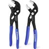 WORKPRO WOKRPRO Set di 2 Pinze Idraulico da 180 mm, Pinza Regolabile, Pinza a Pappagallo, Protezione di Bloccaggio, Impugnatura Antiscivole, Acciaio CrV, Chiave pappagallo a Apertura Massima 40/42 mm