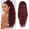 RPAEOY Coda Capelli Extension con Coulisse 26 Pollici Lunga Ondulati Ricci Posticci Sintetici Ondulati Coda Cavallo Extension Posticci Extension Capelli per le Donna (#1)