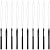 WLLHYF 10 pezzi di extension per capelli, infila ago per tirare i capelli, strumenti per extension per capelli, micro anelli, nano perline, accessori per lo styling di capelli e piume (nero)