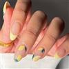 NICENEEDED Summer Press On Nail, Unghie Finte Limone Medio, Alomnd Yellow Full Cover Adesivo per Unghie Finte Sulle Unghie Punte per Unghie Rimovibili Punta Francese Stick Sulle Unghie per Donne e Rag