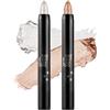 Boobeen 2PCS Waterproof Shimmer Cream Eyeshadow Crayon, matita ombretto impermeabile scintillante, facile da applicare