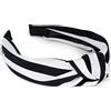 styleBREAKER Fascia per capelli da donna con motivo a righe e nodi in stile retrò, look vintage, fascia per capelli, fascia per capelli 04027016, colore:Nero-Bianco