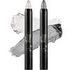 Boobeen 2PCS Waterproof Shimmer Cream Eyeshadow Crayon, matita ombretto impermeabile scintillante, facile da applicare