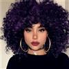 Salaibs Parrucca riccioli viola afro per donne nere Breve Kinky Misto Nero Soffice Parrucca Sintetica Resistente al Calore per Halloween Uso quotidiano